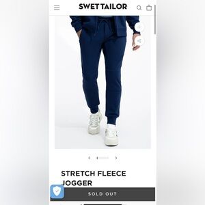 NEW Swet Tailor M Stretch Fleece Jogger Sweatpants Admiral Blue Cotton Blend Poc